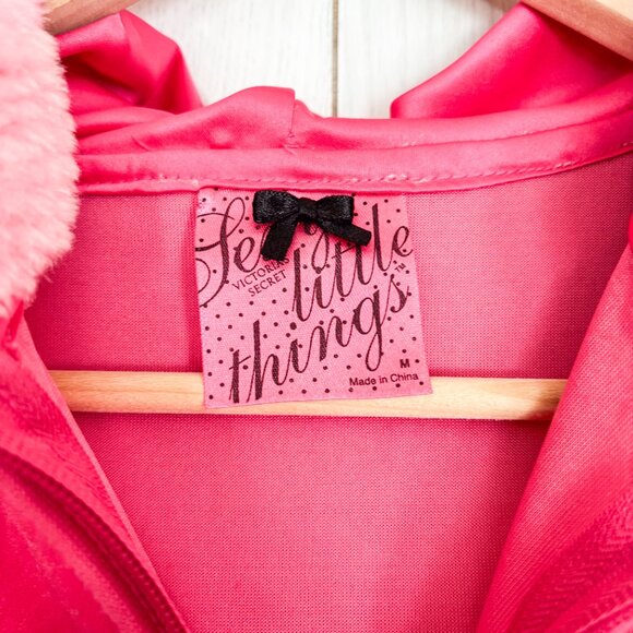Victorias Secret Santa Baby Bling Fur Y2K Hoodie Velour Jacket Sweatshirt M - Picture 4 of 8